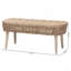 Banc d'appoint moderne en bois de rotin et de kubu naturel bohémien gris