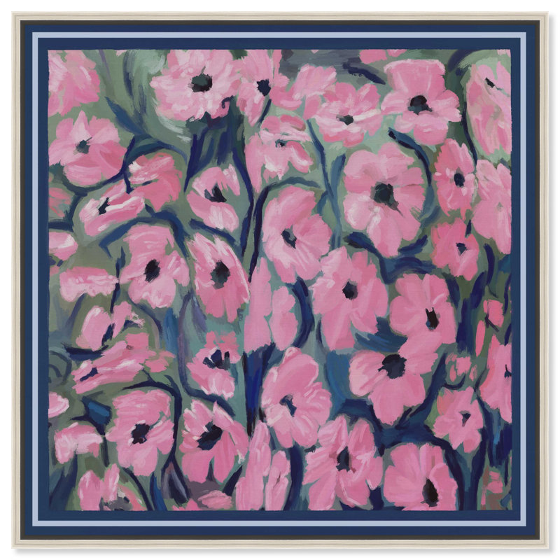 Night Blooms Print by Oliver Gal, 21"H x 21"W, Silver Floater Frame