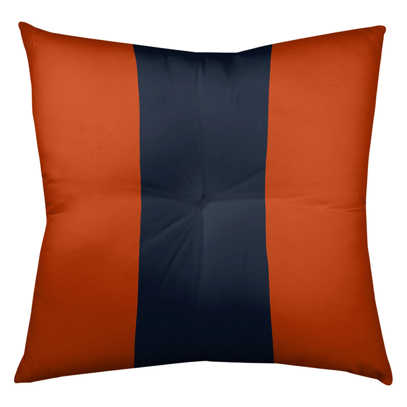  Coussin de sol touffeté, 26 po x 26 po, Orange et bleu marine