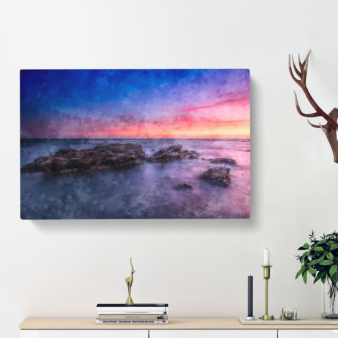 Sunset in Malaga Spain - Wrapped Canvas
