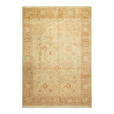 One-of-a-Kind 6' 3" X 8' 10" 2000s Wool Area Rug in Ivory