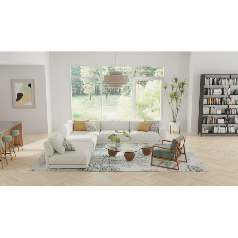 Zarah Modern Abstract Area Rug, Rectangle 3'6" x 5'6"