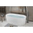 59"Linear Acrylic Freestanding Bathtub Stand Alone Soaker Tub, Glossy White Acrylic, POP-UP Chrome Drain,