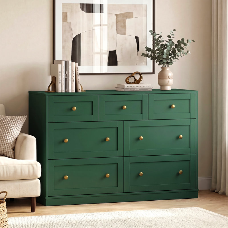 Commode 7 tiroirs Yokota, Green