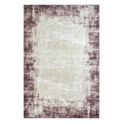 Tapis gris clair / brun en polypropylène tissé à plat Rectangle Ilda