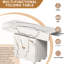 Bureau d'ordinateur pliant en marbre blanc, 47 po avec armoire, modèle de table multifonctionnel et de rangement pour 6 pièces pour adolescent, 6 roulettes