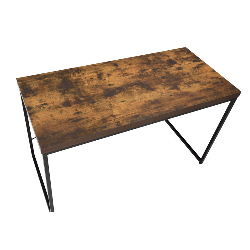 Table d'écriture en chêne patiné avec pattes noires