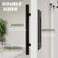 Porte de grange coulissante en verre et en bois manufacturé (fermeture en douceur incluse) avec trousse de quincaillerie-91416680