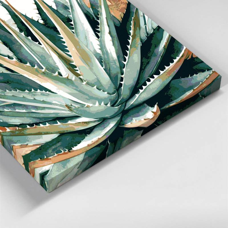 «Southwestern Plants Aloe Vera 147», art mural sur toile grise, H 8 po x l 8 po