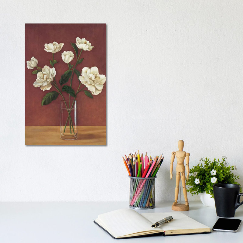 Fleurs de Magnolia 1 Piece Wrapped Canvas Painting, 20.32 cm H x 30.48 cm W