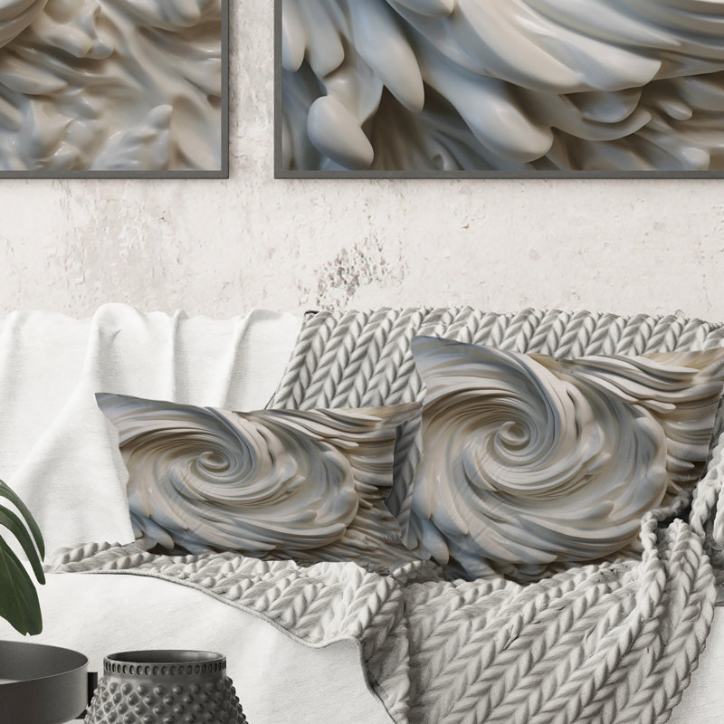 Coussin crème à spirale nébuleuse I - Abstract Spirals