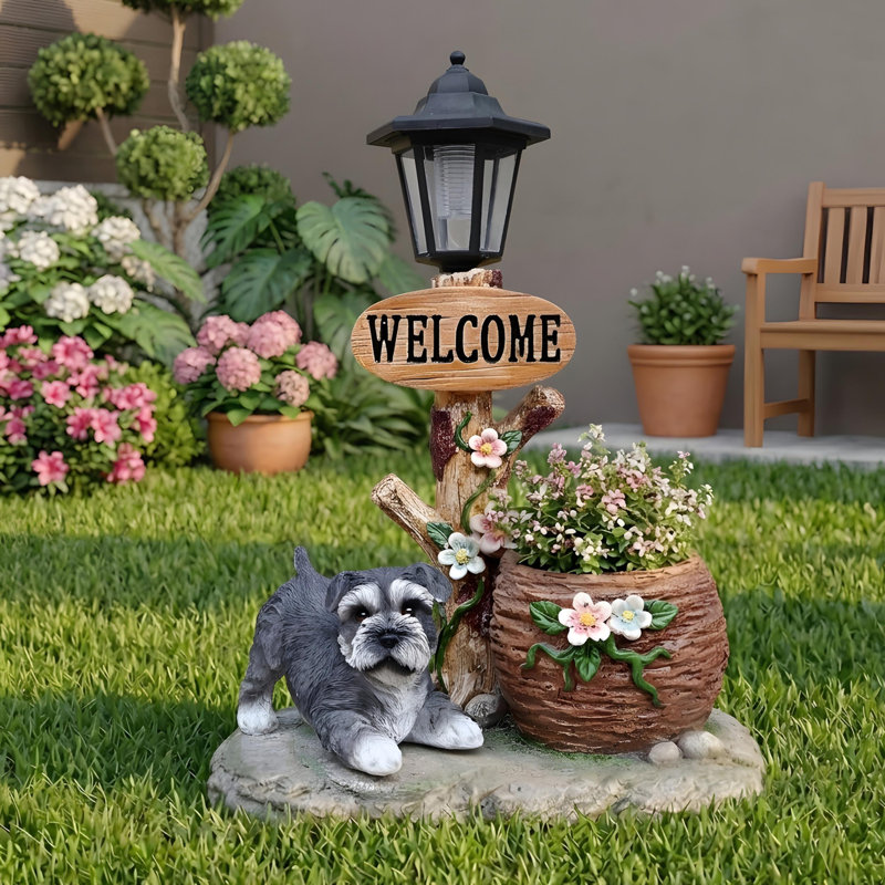 Statue jardinière Schnauzer