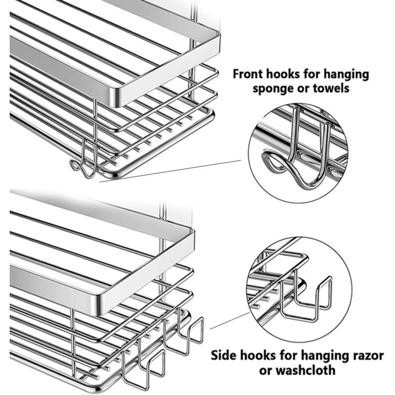 Apte Adhesive Stainless Steel Shower Caddy