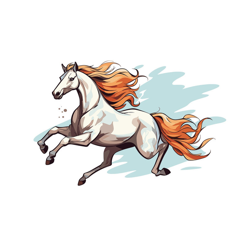 Murale pelez et collez de qualité supérieure - Cheval au galop, L 120 po x l 180 po
