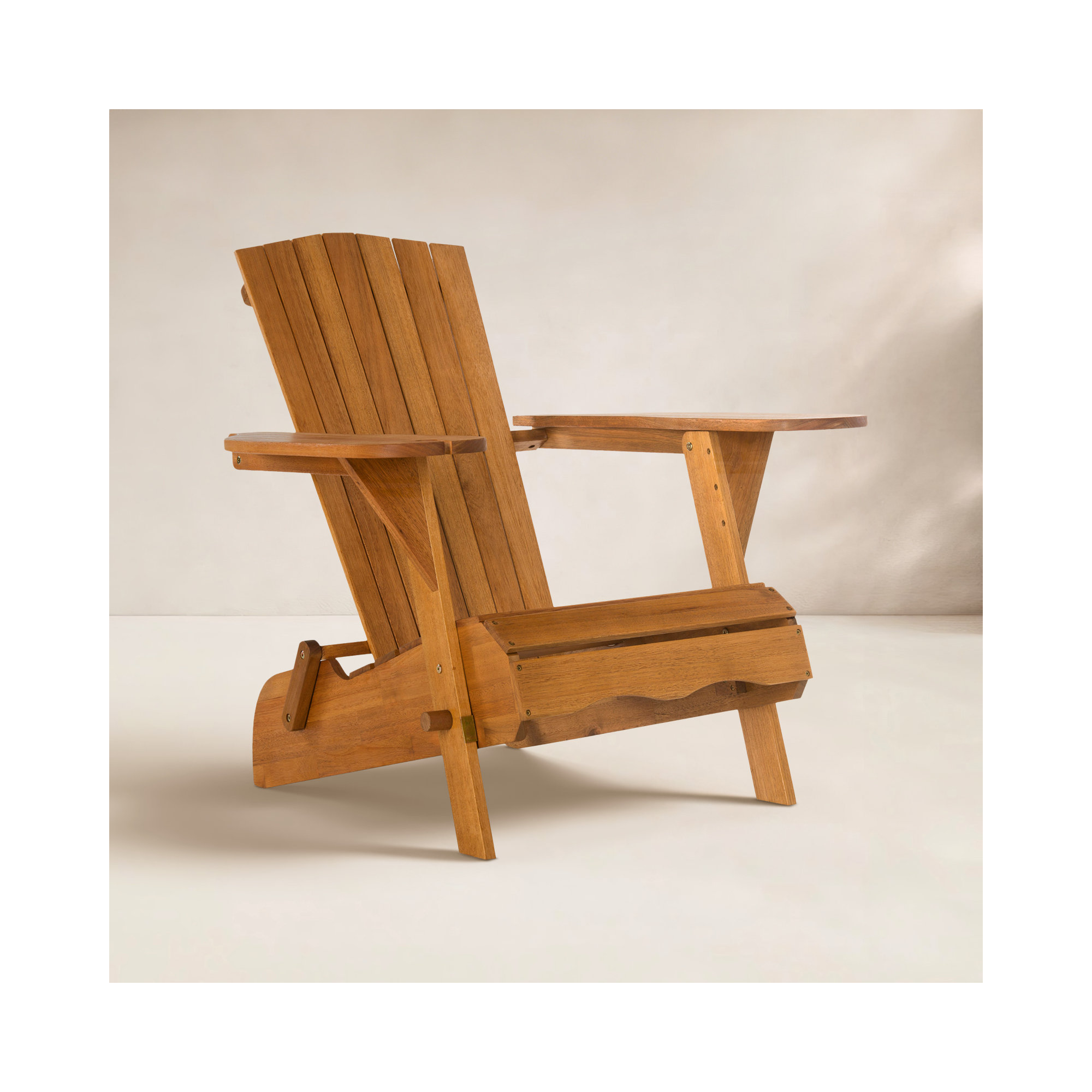 Boonville Eucalyptus Outdoor Adirondack Set, Natural
