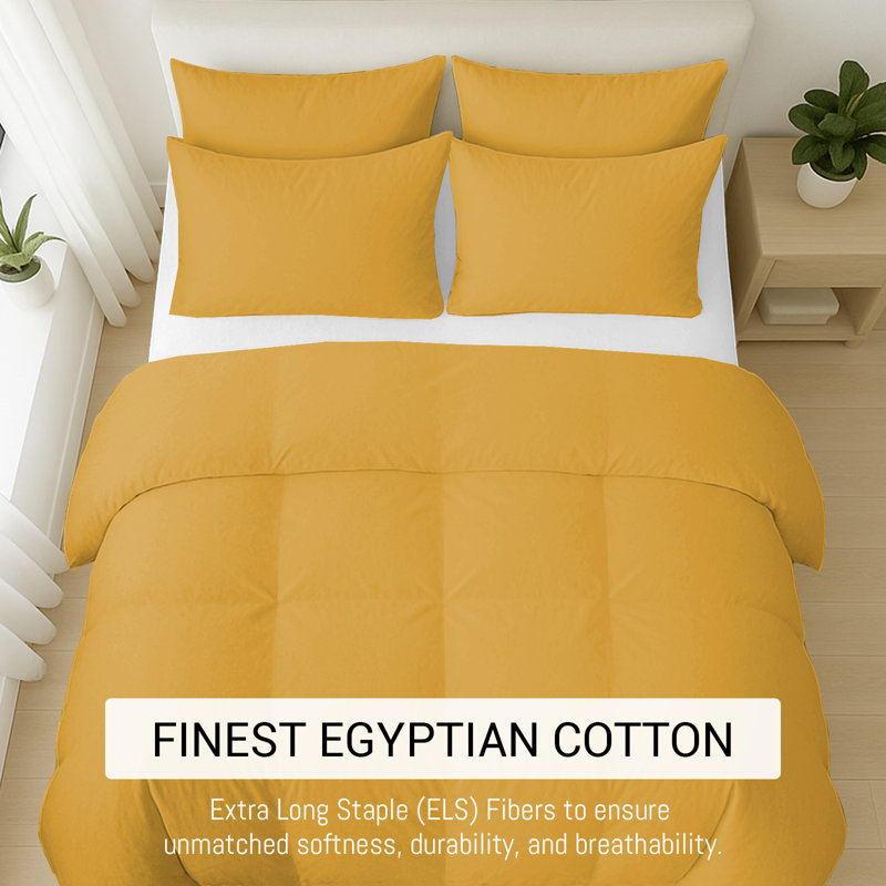 Cotton Bedding, Ochre, Double (200cm x 200cm)