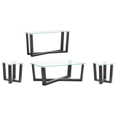 Table basse rectangulaire avec 2 tables de bout et canapé Wabbaseka