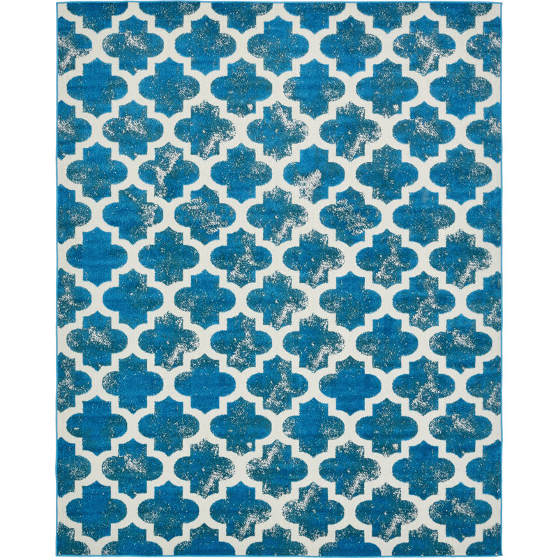 Tapis intérieur / extérieur turquoise / beige Sarno