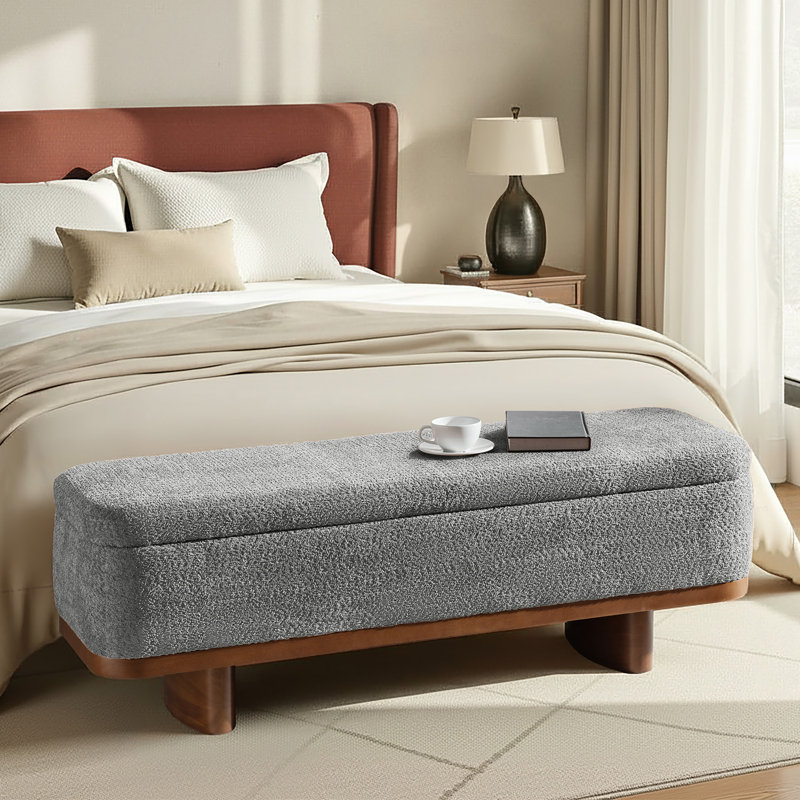Banc de rangement simple Cheryl, Gris