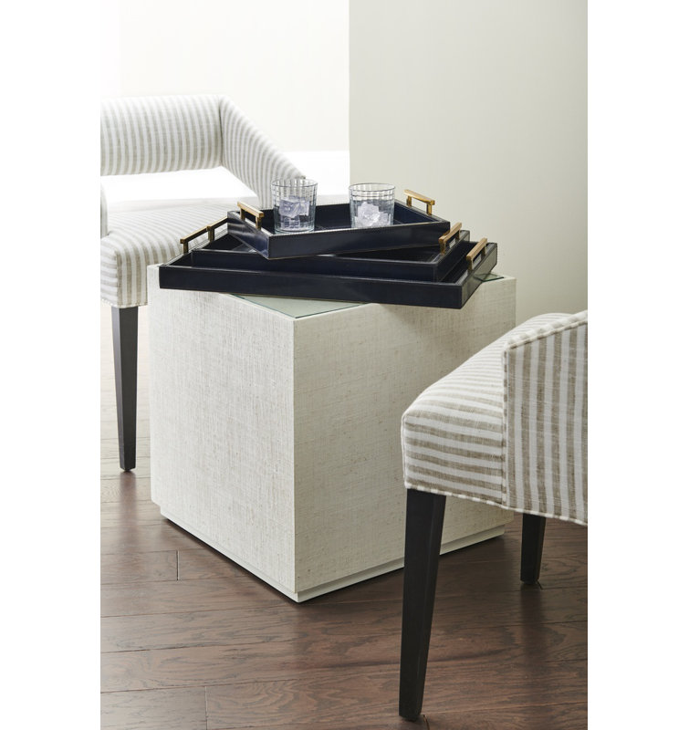 The Sensual Side Of Sleek Glass End Table, Cream