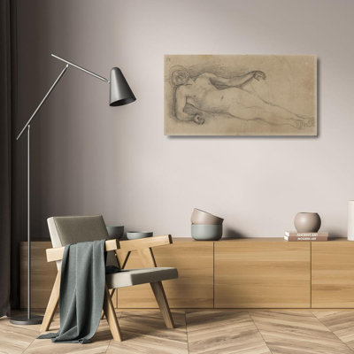 "Homme nu inclinable" par Pierre Puvis De Chavannes - Art mural sur toile tendue avec châssis