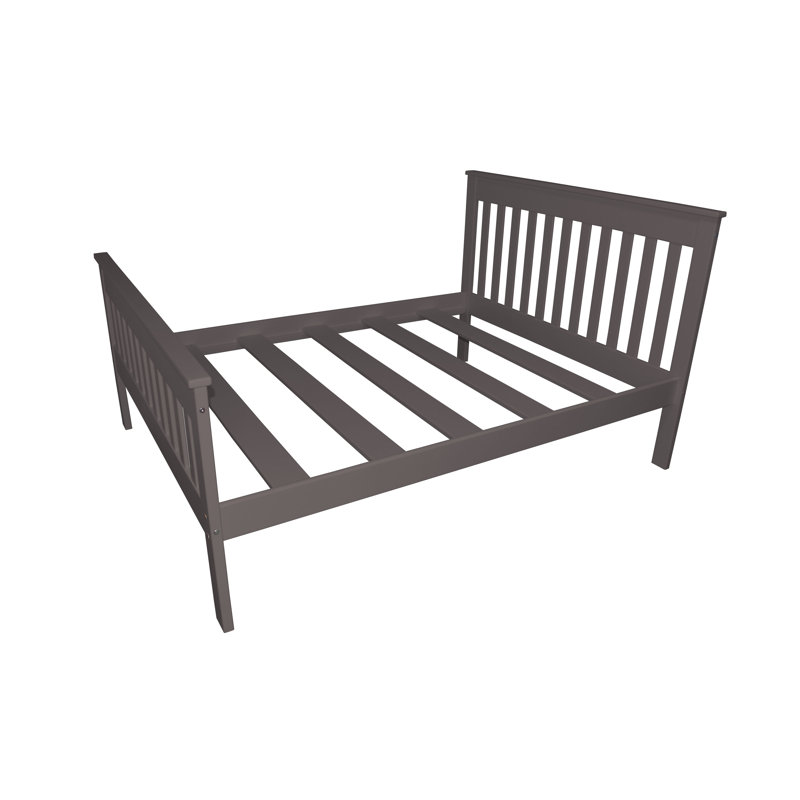 Harmony Home Collection Unfinished Solid Wood Slat Bed, Graphite, Queen