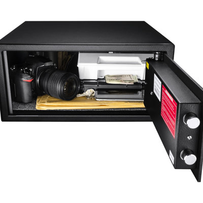 Biometric Security Safe 0.79 Cu Ft, Fingerprint Recognition, 120 User Profiles, Black, Steel, -, Silent Mode, Emergency Access Provided Ft Secure Chest, Advanced System, Slots, - Build, Use, Keys