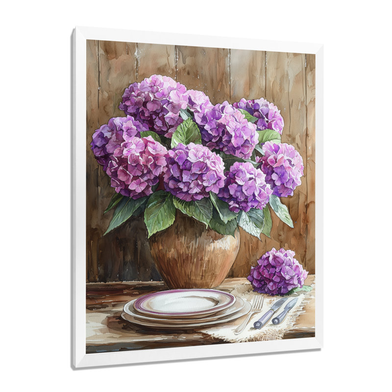 Bayuga - impressions sur toile florales, H 20 po x l 12 po, Reproduction encadrée d'une seule photo, Blanc