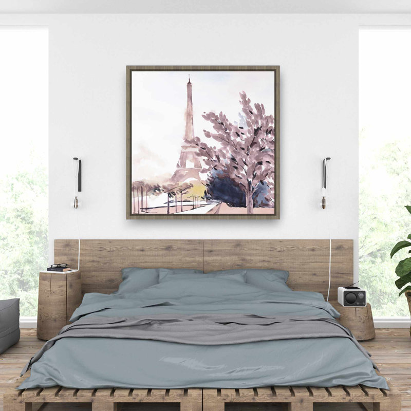 Toile encadrée Paris et Eiffel