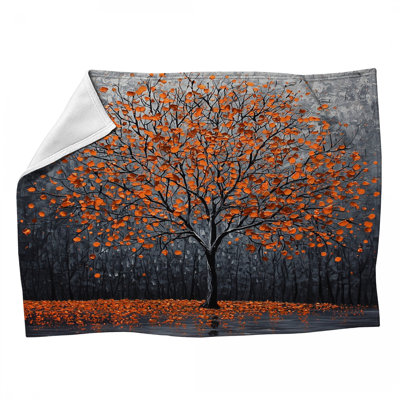 Jeté en molleton Autumn Tree - Jetés nature pour canapés ou lits