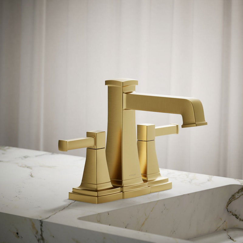 Riff Centerset Bathroom Sink Faucet, 1.0 GPM, Brushed Moderne Brass