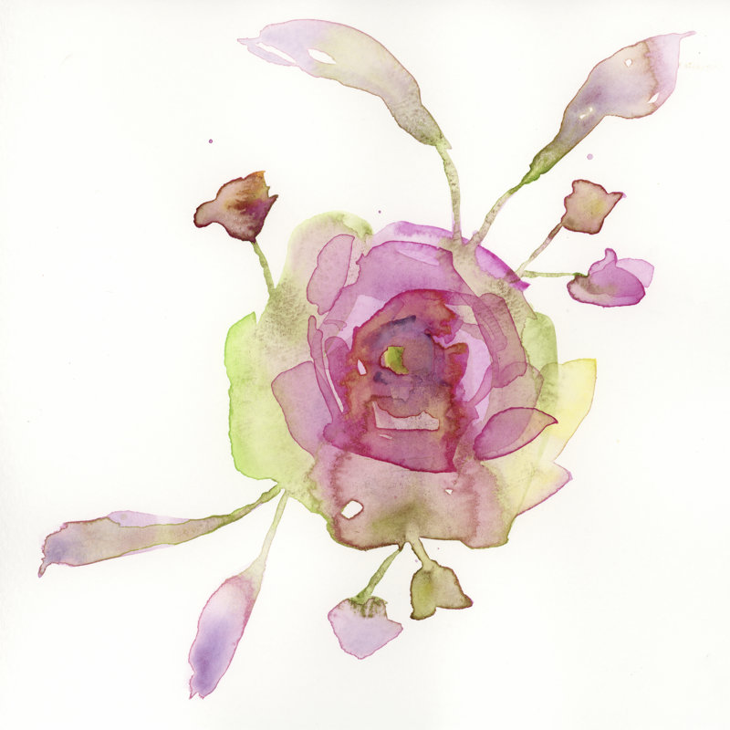 «Blossoms And Roots V» sur toile par Marabeth Quin, H 12 po x l 12 po