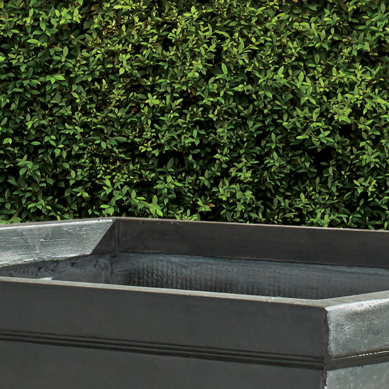 Coterie Vivero Fibreclay Chelsea Planter Box 25.5 in. in Faux Lead, Faux Lead, 25.25'' H x 25.25'' W x 25.25'' D