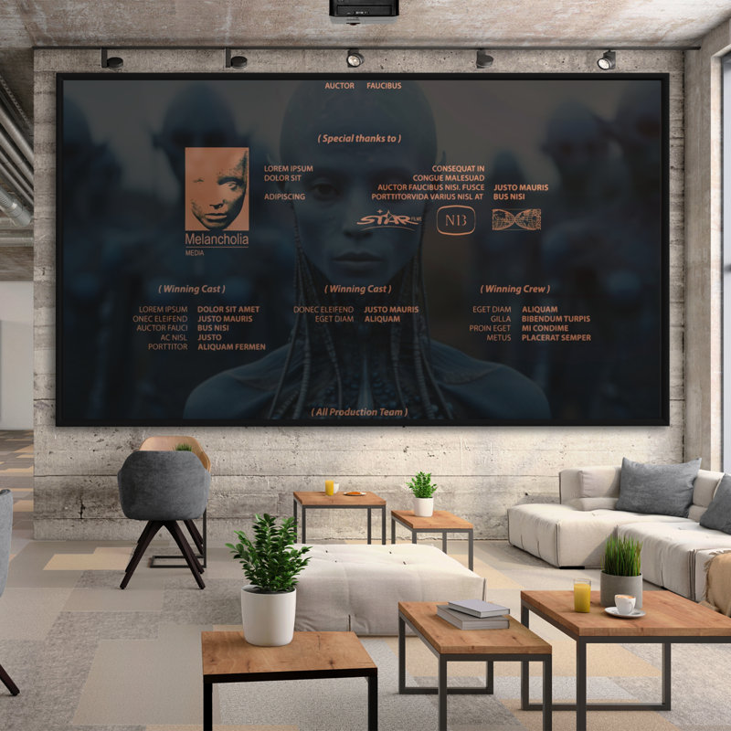 200" FIXED MOUNT PROJECTOR SCREEN – Fixed Frame, 4K-8K UHD Resolution, HDR & Active 3D Compatible, Premium Aluminum & PVC Construction – Ideal for Home Theaters & Upscale Venues