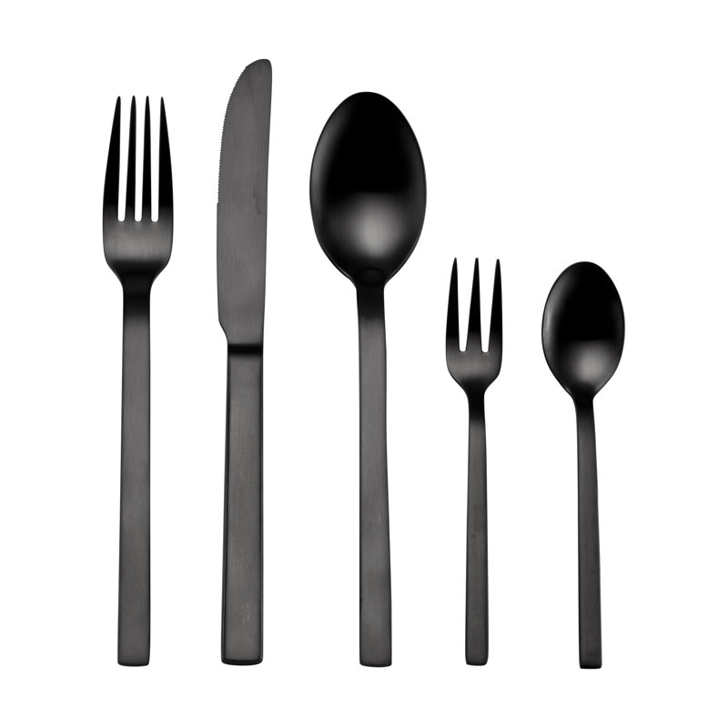 1 Piece Cutlery Set, Service for 6, Black