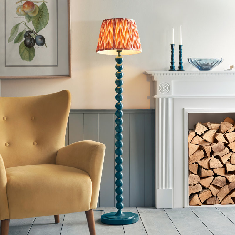 Higgledy 153.2cm Traditional Floor Lamp, Blue, Orange/White