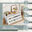 Commode double 6 tiroirs, grande commode en bois avec rangement dans la tour de salon-443563235