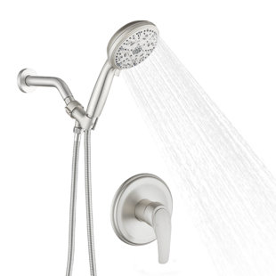 Pomme de douche amovible à 10 jets avec valve brute