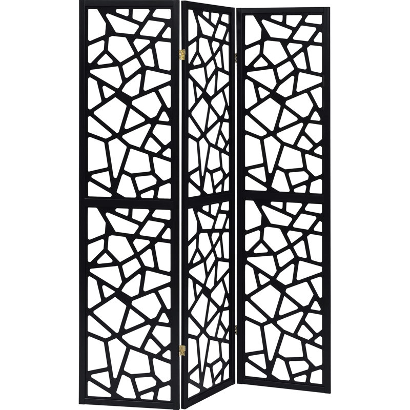 Paravent moderne noir 3 avec mosaïque complexe