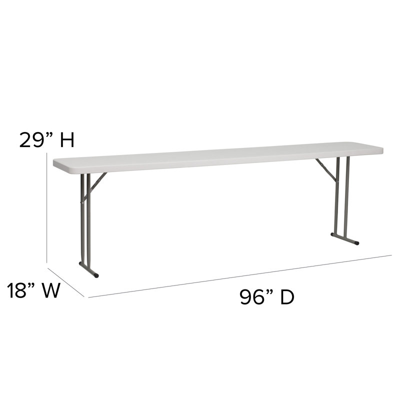 8' White Plastic Folding Training and Event Table