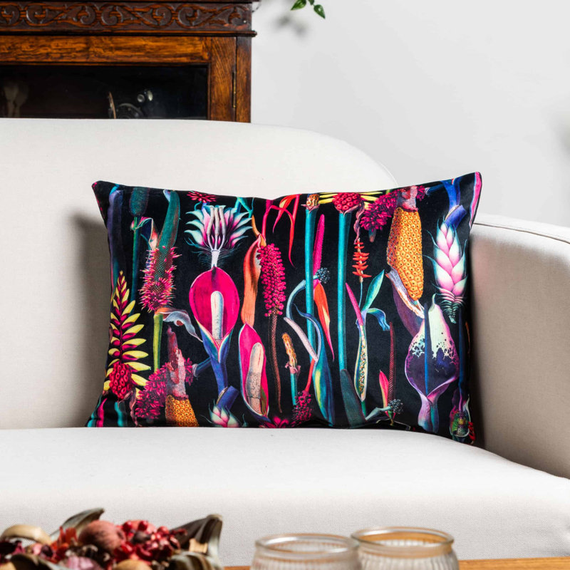 Floral Cushion, 43x30cm, Synthetic filled
