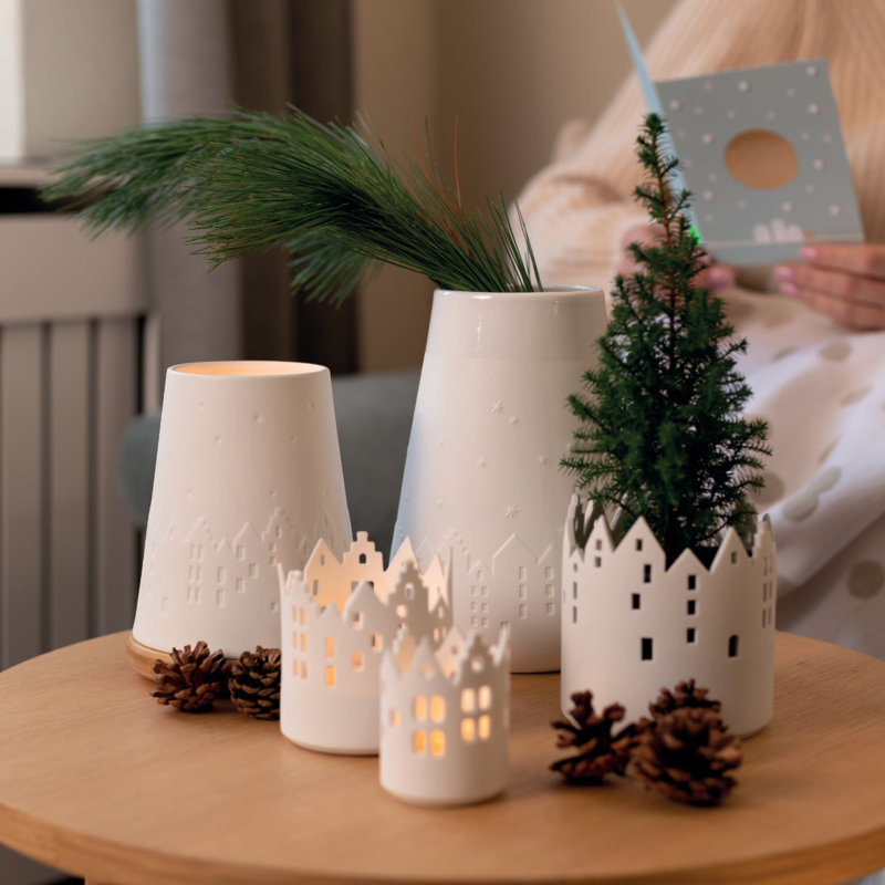 Porte-votive de table en porcelaine H 4,3 po