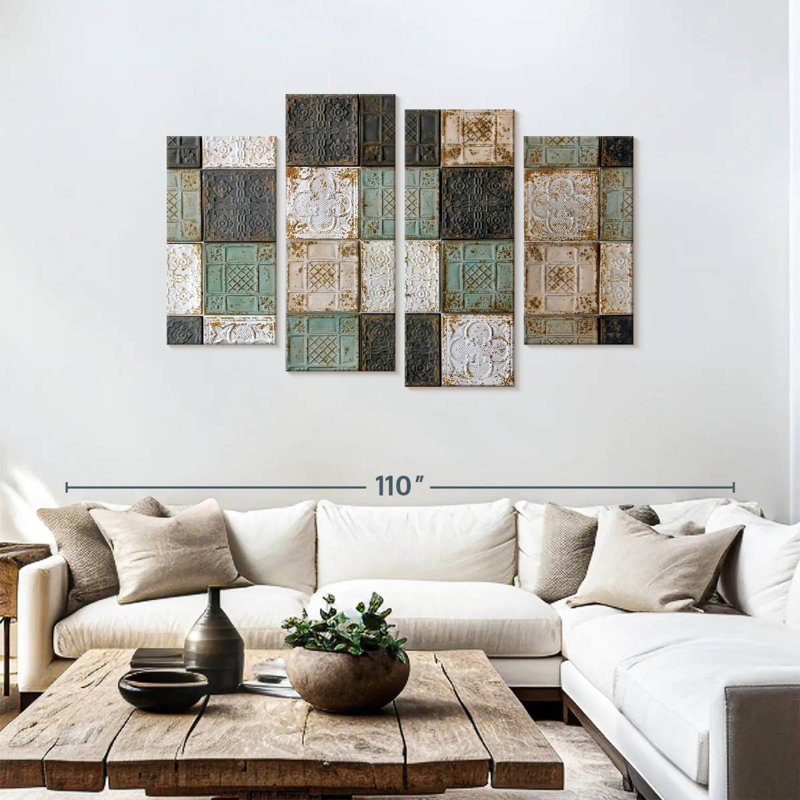 Lilie Old Ceiling Tiles, 48" H x 75" W