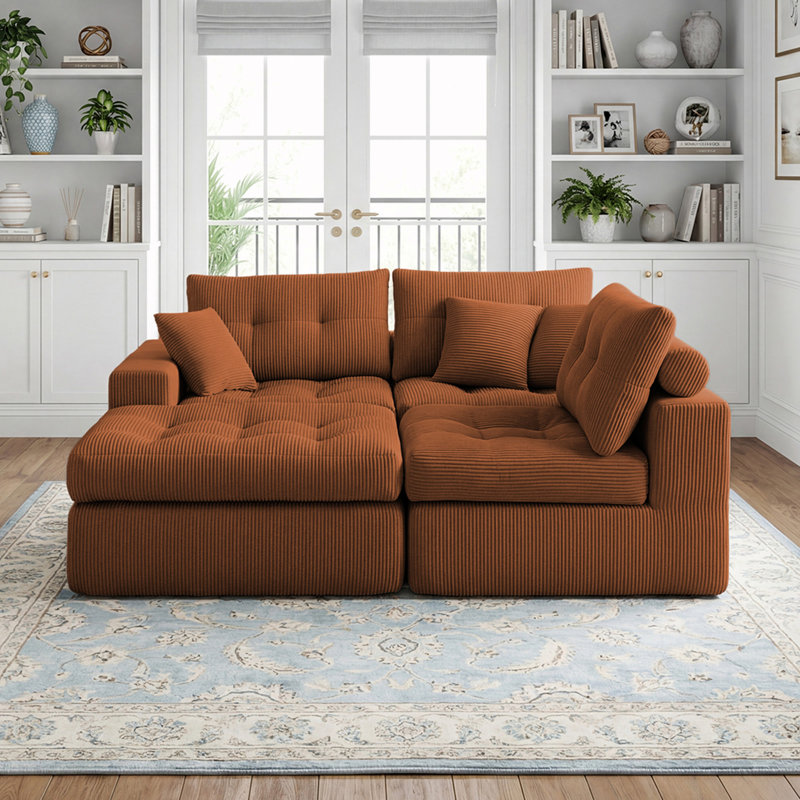 Canapé modulaire en L convertible