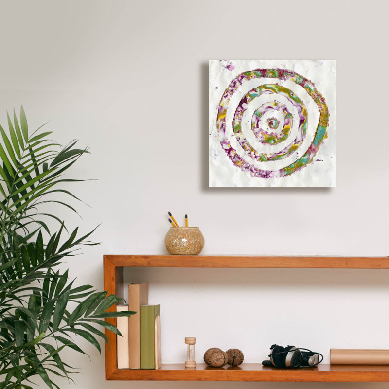 «Smoke Rings 2» par Alicia Ludwig, art mural sur toile, H 12 po x l 12 po x P 0,75 po
