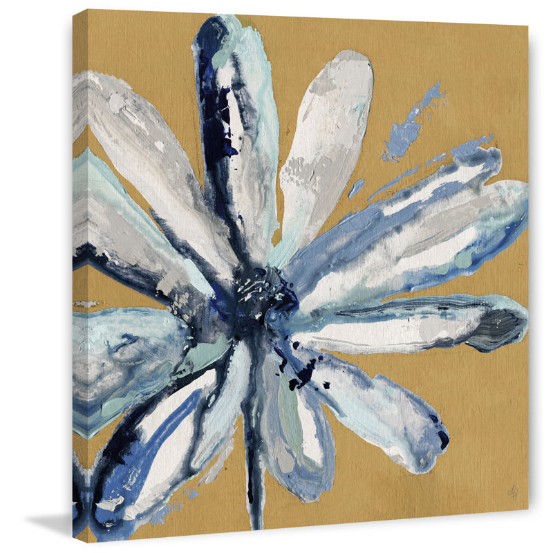 Wrapped Canvas Painting, 30cm H x 30cm W x 3.81cm D, Yellow/Blue