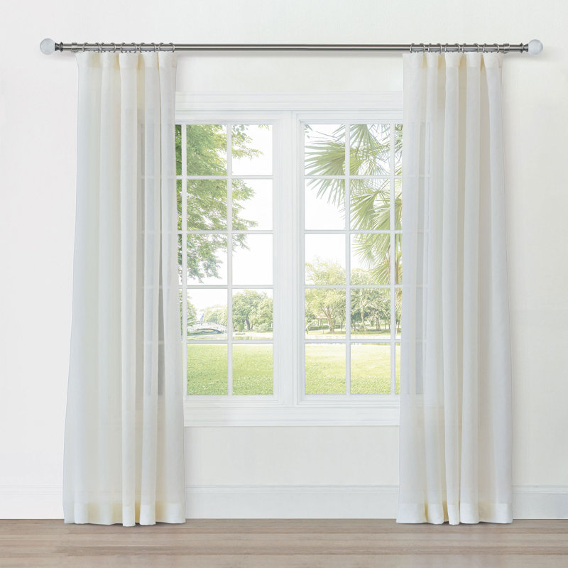 Sway Sheer Curtain, 48" W x 120" L, White