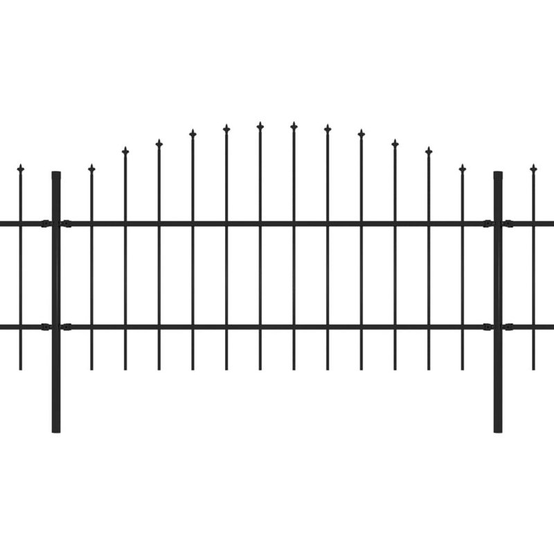 Aaliya Black Metal Yard/Privacy Fence with 2 Panel(s) Included