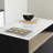 Olio Kitchen Island Matte Black and Faux White Marble