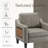 Wide Upholstered Accent Chair Faux Leather Armchair-208523188